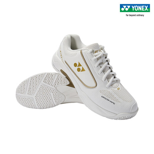 YONEX/Yonex SHB470CR 25 new breathable shock-absorbing anti-slip badminton shoes for men and women yy white/gold 42 (it is recommended to choose one size larger for those with wider feet)