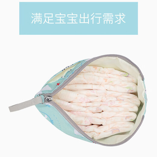 LNGA LANDGRE婴儿尿布袋推车挂袋卡通尿片包多功能母婴收纳包小礼品 绿羊驼