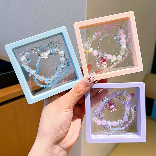 Bracelet exquis de dessin animé pour enfants Bracelet en cristal Baby Kuromi Bracelet Femme Bijoux Bijoux TS299-02 Mélodie rose