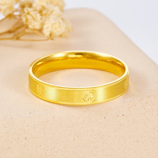Yongzhe gold rice-shaped ring for female couple, men's ring, pure gold for girlfriend, gold ring for wife, anniversary gift, rice-shaped ring, No. 22 ring, about 2.1g