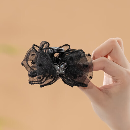 Chimera (CHIMERA) light gauze polka-dot bow half-tied hair grabber hair full-tied grabber hairpin hairpin female hairpin girl birthday gift