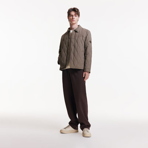 杰克·琼斯（JACK&JONES）男装衣服秋冬短款羽绒服男保暖外套合集 224323005棕灰色 M 175