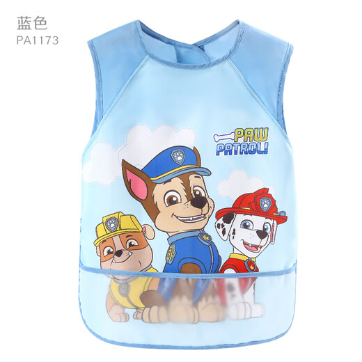 汪汪队立大功（PAW PATROL）儿童罩衣防水画画衣围裙吃饭围兜无袖幼儿园反穿衣A1173蓝色 M