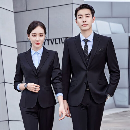 
CEO Yageol black suit men and women autumn and winter temperament college student teacher interview work clothes suit professional formal suit women black suit + pants 378 L