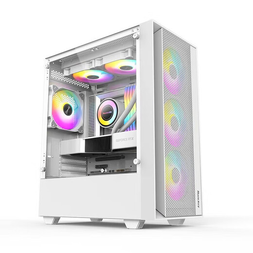 GIGABYTE Huntkey Great Wall Desktop Main Case 240 360 Caja refrigerada por agua Caja de cien yuanes Lado de vidrio transparente/Estuche para habitación con vista al mar/Estuche portátil Huntkey G5 Caja transparente lateral de vidrio Blanco