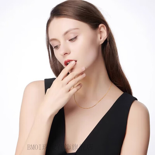 BMOI Old Phoenix 999 Gold Pure Gold Necklace Gypsophila 24k Women's Clavicle Chain Classic and Versatile for Valentine's Day 2.81g