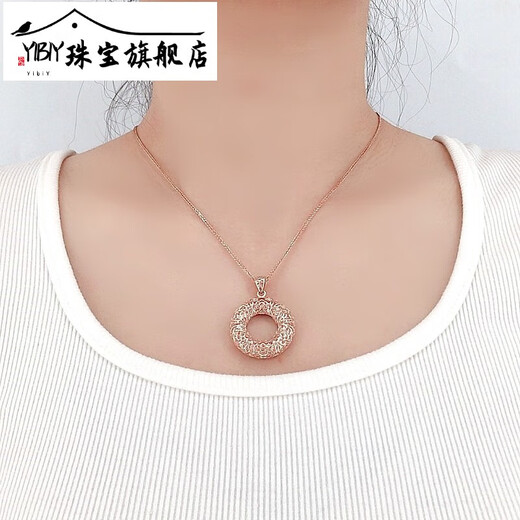 YIBIY famous jewelry pure Russian purple gold pendant 14K rose gold new hollow safe buckle pendant pendant single pendant
