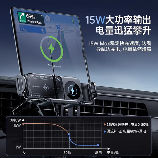 徕本（HELLOLEIBOO）徕（）折叠屏手车载支架适华为X5三星大屏SN7029 [曜石黑]出风口款-升级双线圈
