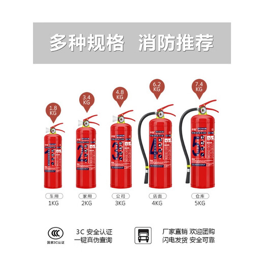 甜苗苗手提式干粉灭火器材消防商铺用4公斤家用12358kg车用箱套装 3KG灭火器x2个+灭火器箱 (公司组合)