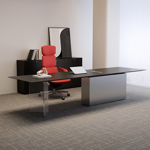 Fujin (FUJIN) high-end smart lifting boss desk, simple and modern president executive desk, office manager desk and chair combination, supporting office chair, wear-resistant xi leather