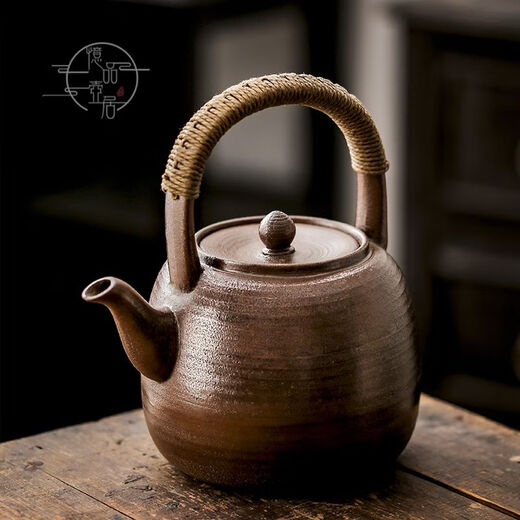 
Tea boiling in the stove, firewood, lifting beam, boiling tea pure handmade large capacity ceramic simple household water-burning coarse ceramic pot charcoal stove, pine and cypress firewood, 15839, 1380ml, more than 1L