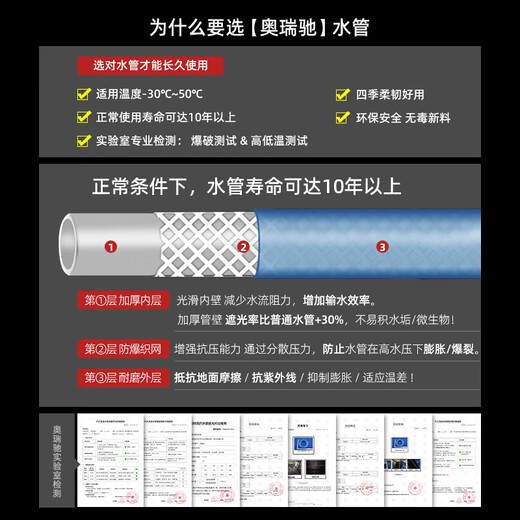 Orichi high-pressure car wash water gun household car brush watering flower artifact water spray gun water pipe set water gun + connector + 20 meters pipe