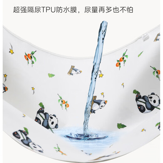 麦格萌隔尿垫婴儿防水可洗尿布垫a类母婴级透气夏季床单护理垫隔夜专用 三层双面印花熊猫喵喵7A抗菌-双 150x200cm