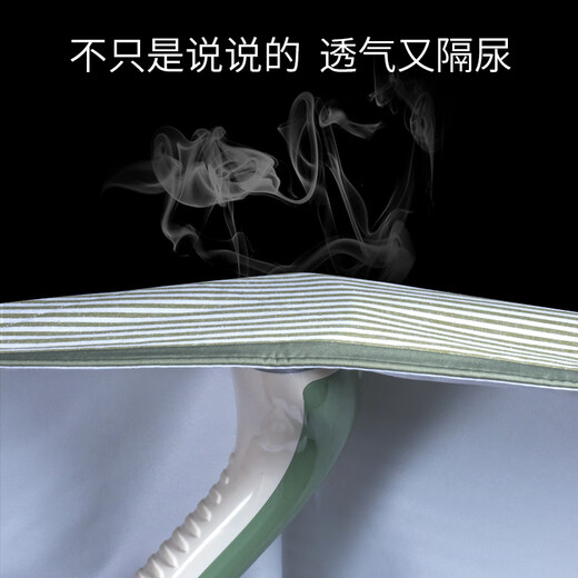 七彩博士婴儿隔尿垫防水可水洗透气棉麻四季大小尺寸宝宝护理尿垫 60*80cm布里纳森林绿色_大款_棉