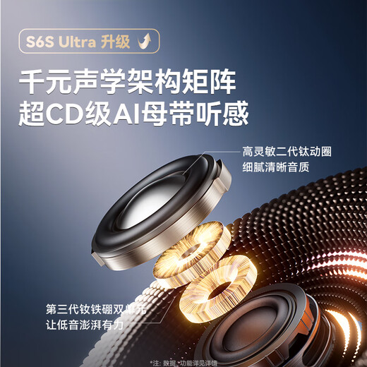 SANAGS6S Ultra Titanium Dynamic Coil National Subsidy 15% Ear Clip AI Bluetooth Headphones Bone Conduction Concept Non-in-Ear Open Sports Over-Ear Wireless Headphones