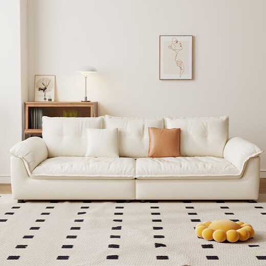 
Mumian leather sofa living room 2025 new cream cat scratch leather sofa small apartment simple direct row SF-8835 1.9a