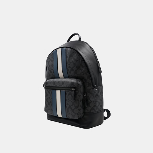 Coach (Coach) Backpack Classic Presbyopia Modetrend großer Herrenbeutel Rucksack großer Kapazitätstasche offizielles Flaggschiff echtes schwarzes und graues Farbblocking CV922QBOH0 Neues Modell