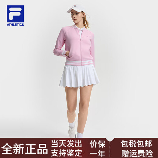FILA women's knitted long-sleeved T-shirt jacket 2025 spring new tennis sports basic simple top Washer-PK S 160/80A