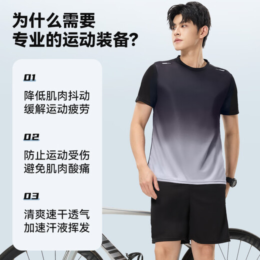 Victoria Traveler Sports Set Men's Summer Fitness Costume Running Speed ​​Dry Clothe Basketball Suit Badminton Suile de formation à manches courtes en soie à glace