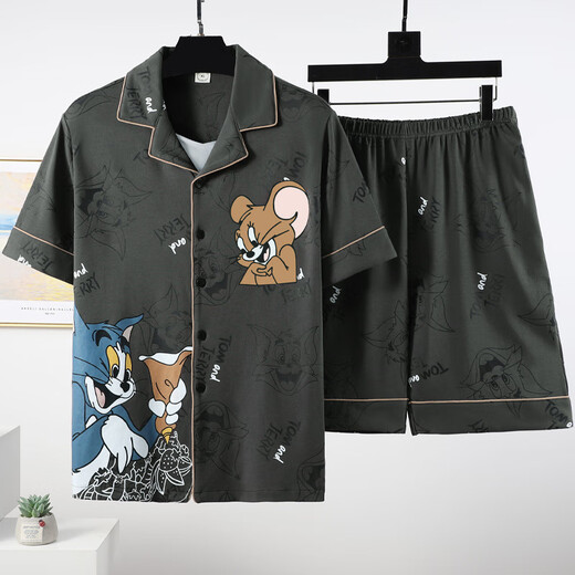 Ukuhpk Summer Pyjamas Men's Men's Short à manches à manches courtes de grande taille de vêtements décontractés de grande taille de dessin animé 3271 # [haute qualité] M norme (High 165100Jin [Jin est égal à 0,5 kg]))