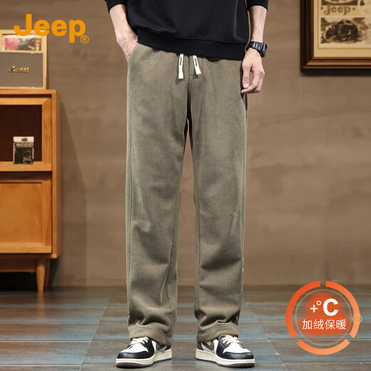 JEEP Velvet Thickened 2025 Autumn and Winter Casual Pants Men's Trendy Brand Loose Versatile Straight Pants Sports Pants Men's Sweatpants