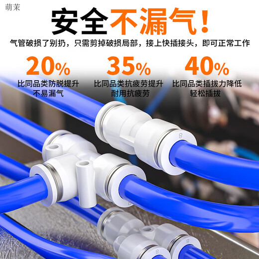 气管快速接头带螺纹直通快插弯头三通直通气动接头PU管PC802变径 精品白色PC12035个