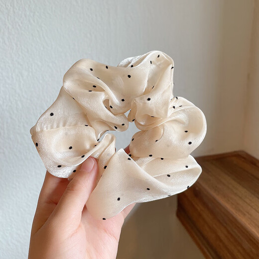 Strukturierte Polka Punkt -Mesh -Spitze Largedarm Haar Ring Stirnband Neues Brötchen Stirnband Pferdeschwanz Haarzubehör für Mädchen Haarseile Stirnband für Frauen 9757a Polka Punkte