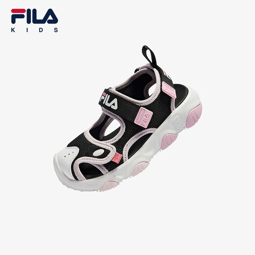 Fila Fila children's shoes children's sandals 2025 summer new river tracing shoes for boys and girls outdoor shoes trendy black/female pink-BP 31