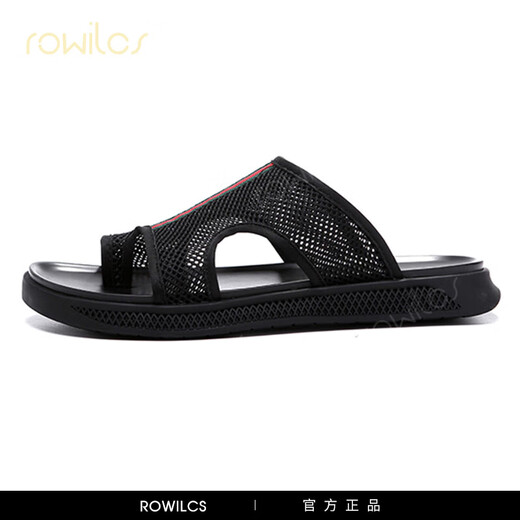 Rowilcs Brandneue Sommersandalen mit geruchssicherem und glätten Softer Softer-Männer-Sportstrand Internet-Promi Casual Temperament Slipper Black 38 38