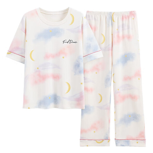 Urbano belleza pijama de verano algodón puro algodón del algodón delgado de algodón corto estudiante de estilo coreano lindo traje de estilo coreano y otoño ropa holgada y9712 m (recomendado 75-95Jin [Jin equivale a 0.5 kg])