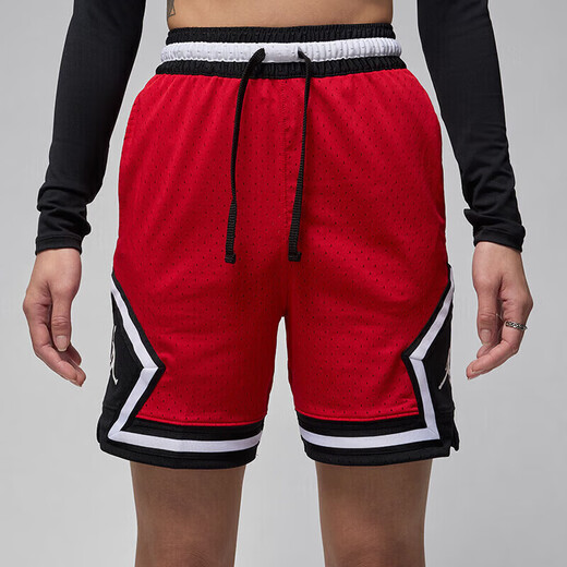 Jordan男运动短裤乔丹 Dri-FIT速干 撞色条纹 五分裤DX1488-687红黑2XL