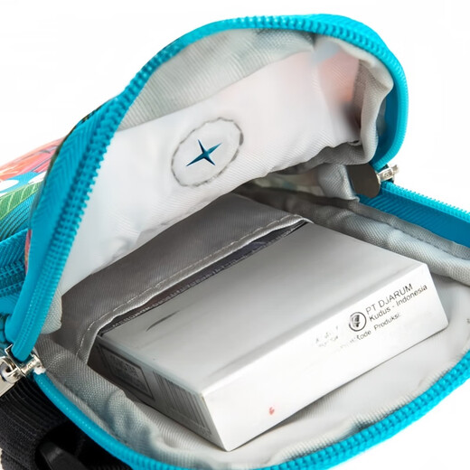 BIBK German quality lightweight running mobile phone arm bag women's universal arm sleeve hanging on the arm arm bag wrist bag square dance flower gray, small size