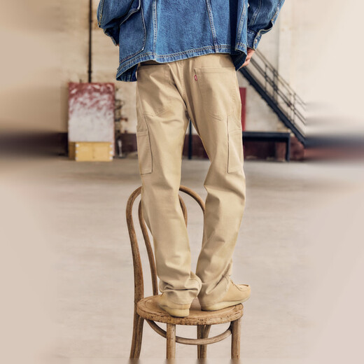 Levi's Levi's Men's 565 Loose Straight Workwear American Retro Simple Commuting Fashion Casual Pants Khaki 29 (32)