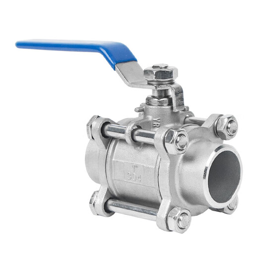 
He Jiangong 304 stainless steel three-piece welding ball valve Q61F-16P full diameter butt welding ball valve DN15253 304DN8 pipe 16