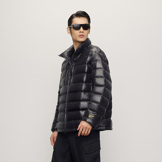 Govan Black Gold Gänsedaunenjacke Small Black Gold 5.0 Stehkragen Vielseitig 2025 Neue Herren-Kurzjacke Schwarz L