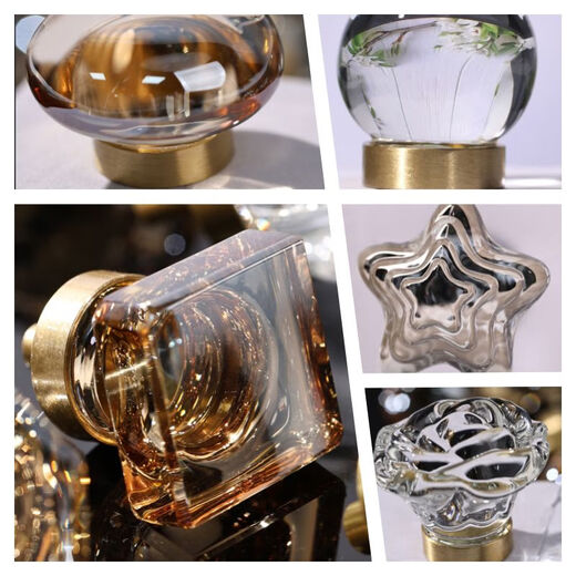 
French light luxury crystal pigeon egg transparent rabbit handle cabinet wardrobe door handle animal champagne small handle T2694 champagne butterfly