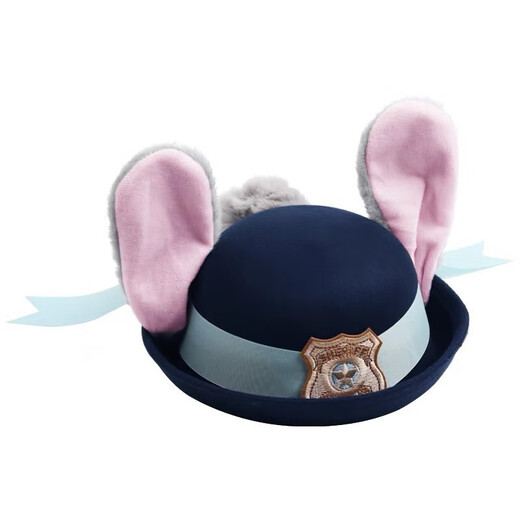 Zootopia Judy Rabbit Officer Flip-brim Hat Cute and Sweet Girly Heart Beret Cartoon Rabbit Ears Hat Judy Hat Children's Version (54CM)