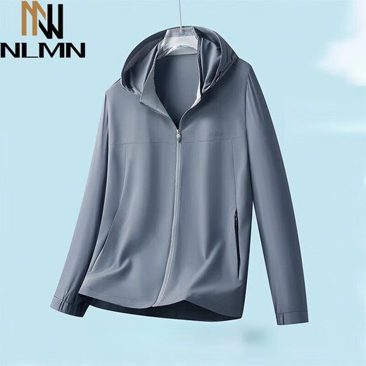 NLMN New Summer Holed Ice Silk Sun Protection Protection para la chaqueta informal del al aire libre delgado y elegante de los hombres 9928 azul marino M 170