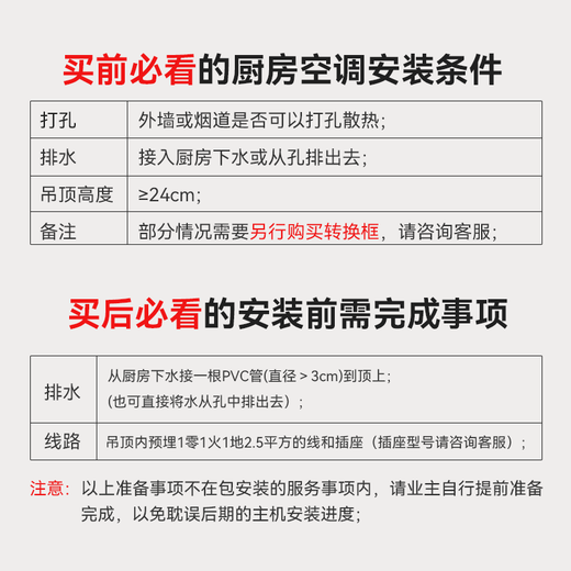 Booshen COOL love Mini kitchen old and new special kitchen air conditioner all-in-one outdoor unit not afraid of oil household hidden embedded hidden refrigerator special model for gypsum roof small 1 horse