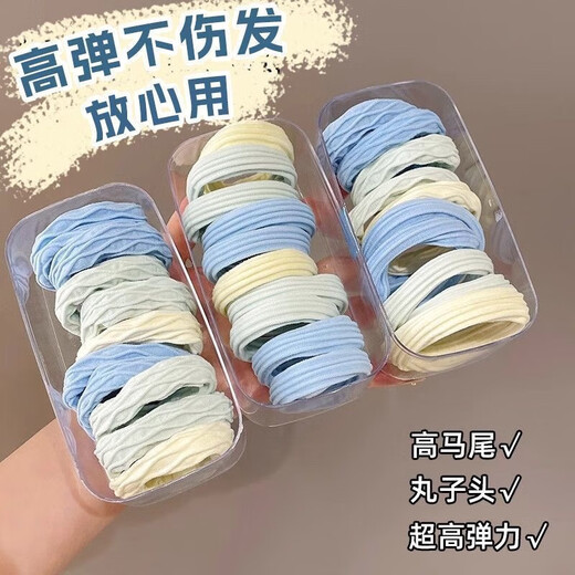 Meersalzblau Haarseil Haarseil Haarschleife Kopf Seil Einfaches Krawatte Hoch -Pferdeschwanz Gummi -Band Girl Netter Kopfschmuck nahtlos hohe elastische 30 Stücke (Opp -Bag -Verpackung) [Zufällige Farbe]