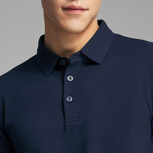 Youngor long-sleeved POLO shirt men's wool blended fabric men's POLO shirt soft and comfortable 2025 new product Navy VLYM519960FCA L (recommended 135-150Jin Jin equals 0.5 kg)