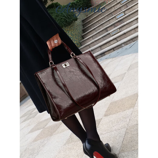 ANYSMIC Bag Women's Bag Light Luxury High-end Brand Handbag Women's 2025 New Fashion Casual Large Capacity Armpit Bag Women's Black