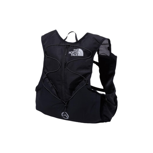 北面（The North Face）品牌徽标尼龙书包背包双肩包中号男女同款情侣款黑色 黑色