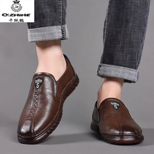 Mille papier grue en cuir chaussures masculin 2025 Nouvelles chaussures pour hommes printemps et automne.