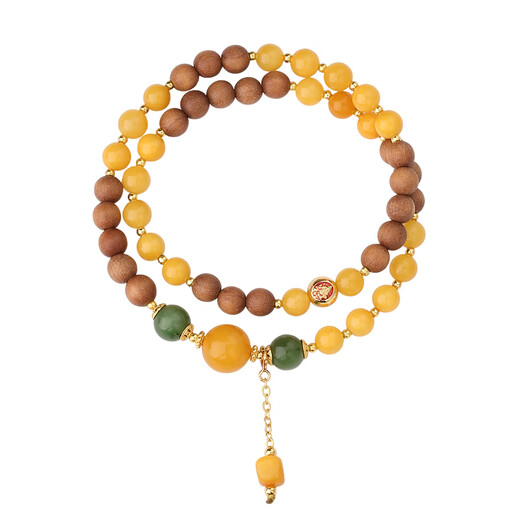 Potala Palace Beeswax Laoshantan Multi-circle Bracelet 925 Silver Jasper Wooden Toy Transfer Bead Bracelet Birthday Gift for Men and Women