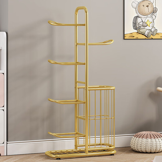 Wojia basketball rack storage rack home ball storage rack children's indoor floor-standing football volleyball storage basket black