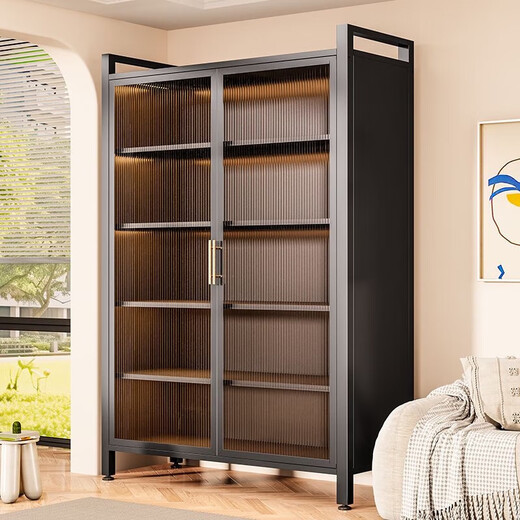 Kashiman sun protection balcony cabinet outdoor storage cabinet snacks living room sundries integrated wall storage locker multi-layer shoe cabinet gray new model 2025 platform quality certification 6 layers length 120*depth 45*height 185CM-gift wheel