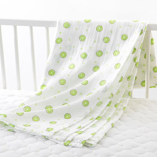 Fengxi baby gauze cover type A summer thin pure cotton cover blanket out windshield cover child baby air conditioning quilt 2 layers kiwi 120X150 5cm