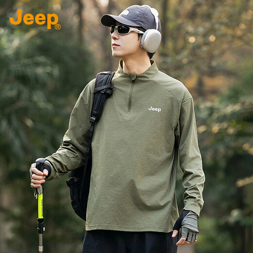 Jeep (JEEP) outdoor breathable long-sleeved T-shirt men's 2025 autumn and winter new sports running and cycling clothing casual T-shirt tops