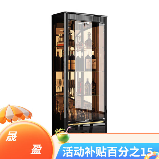桓保老树意式极简双门玻璃酒柜烤漆靠墙展示柜客厅储物柜轻奢简约餐边柜 1098#1.4米长